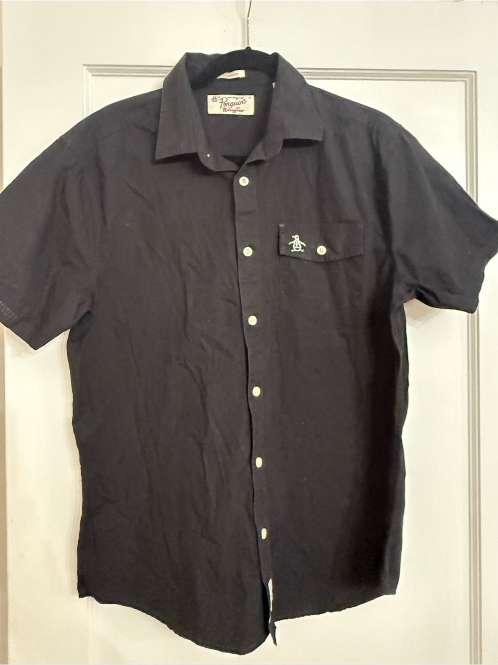 Original Penguin by Munsingwear black short-sleeve button-down shirt